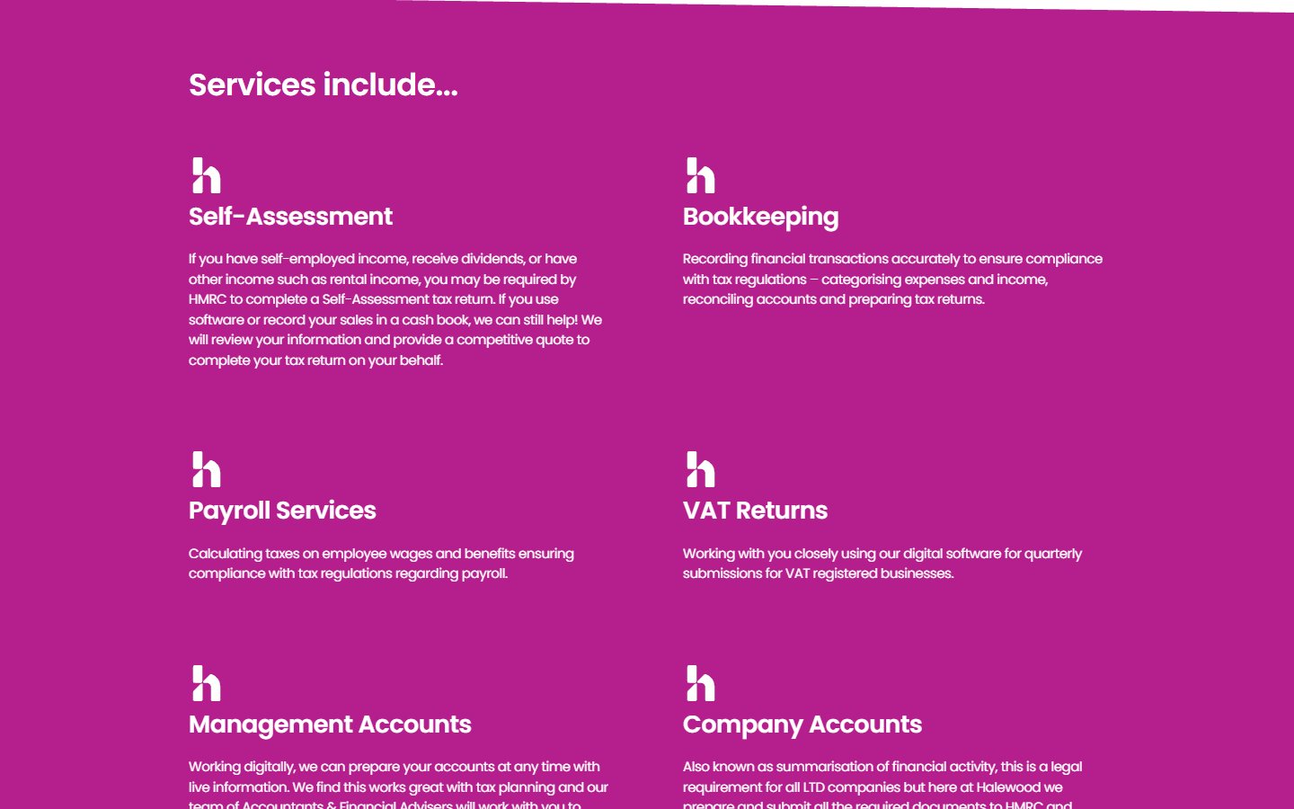 The Halewood Group - Accountancy Services (2/3) (desktop)