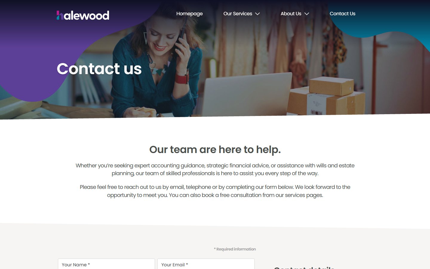 The Halewood Group - Contact (1/2) (desktop)