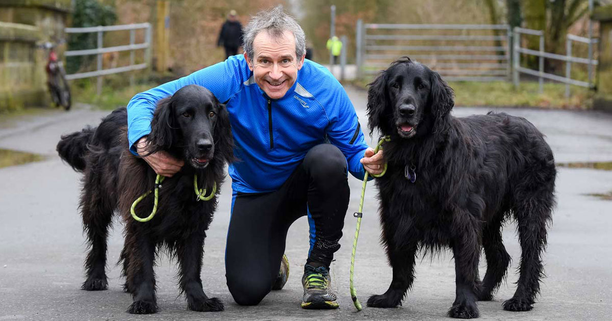 Paul Haslam out running with his dogs