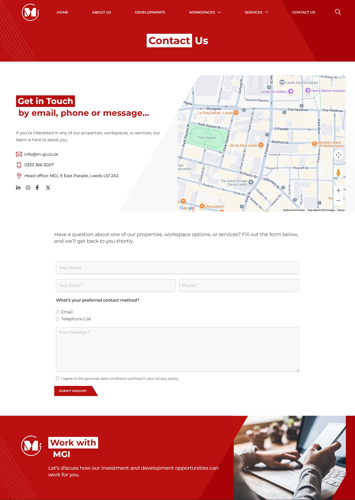 Mayfair Group Investment - Contact (desktop)