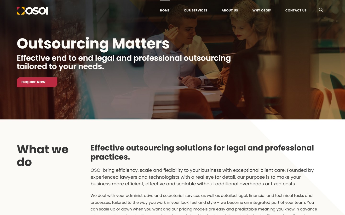 OSOI Legal website - homepage