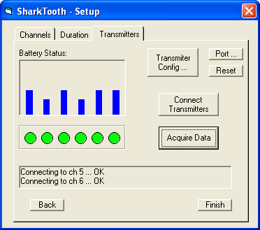 Sharktooth transmitter status view