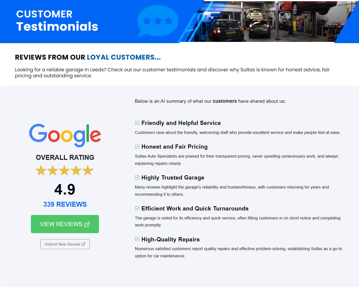 Sultas Auto Specialists - Reviews (desktop)