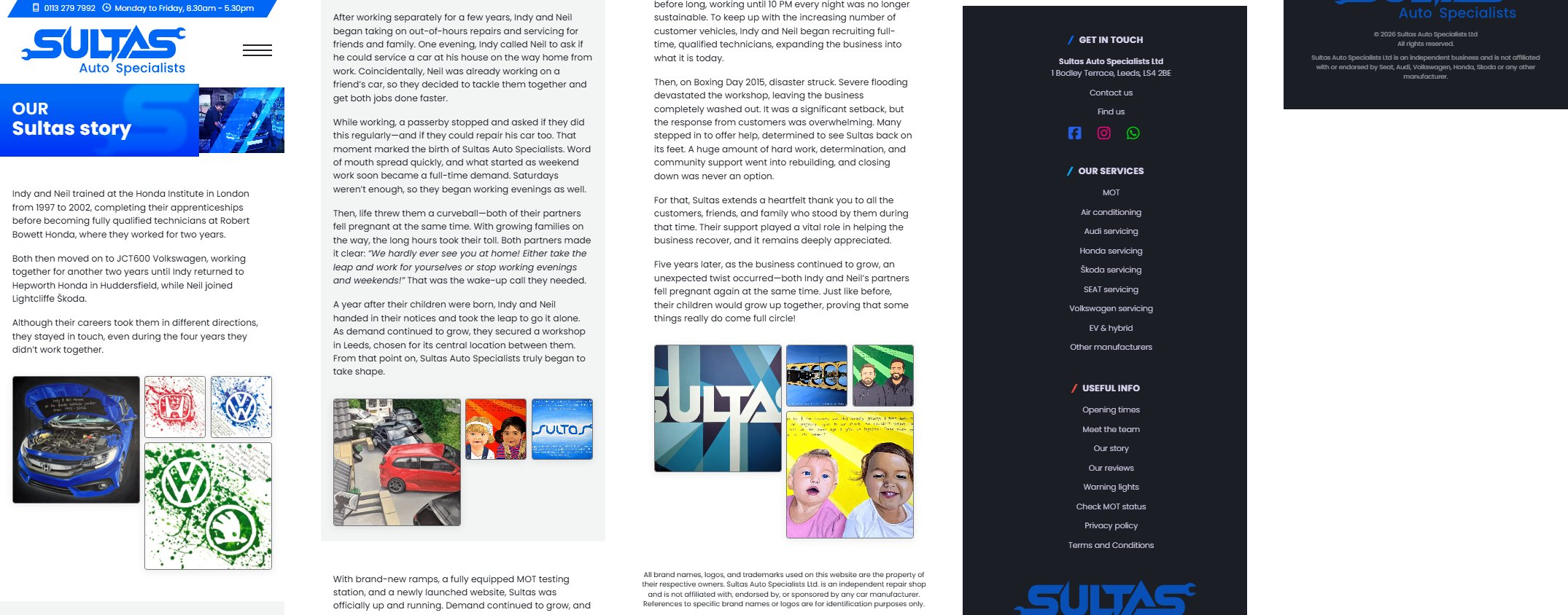 Sultas Auto Specialists - Our Story (mobile)