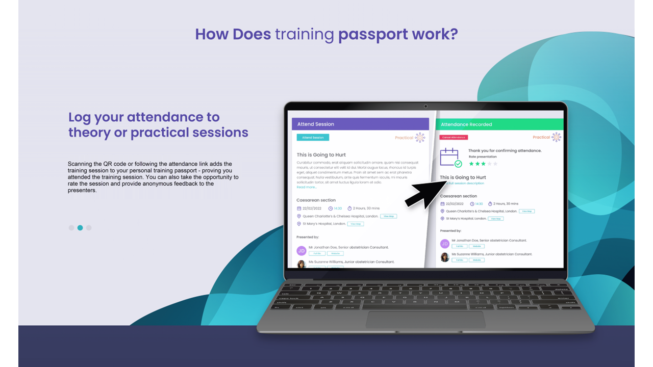 Training Passport - how it works: log attendance to theory or practical sessions